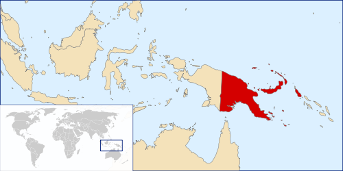 パプアニューギニアの位置を示した地図